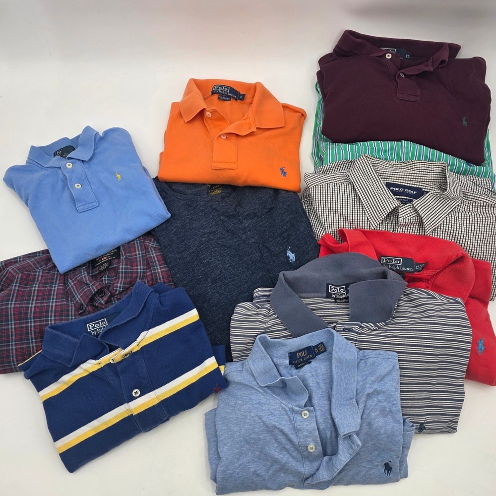 POLO RALPH LAUREN SHIRT LOT BUNDLE OF 11 MIXED SIZES POLO LONG SLEEVE WHATNOT